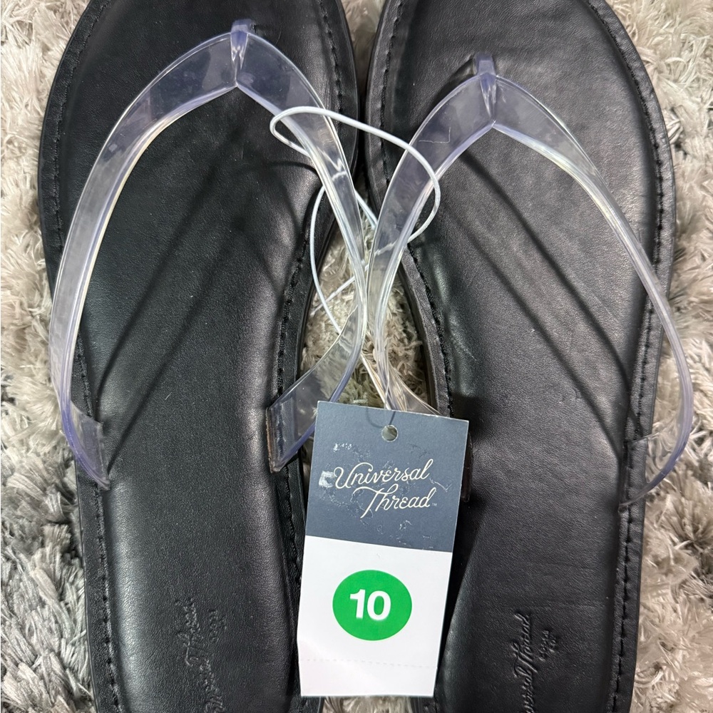 Universal Thread Black Sandals with Clear Straps